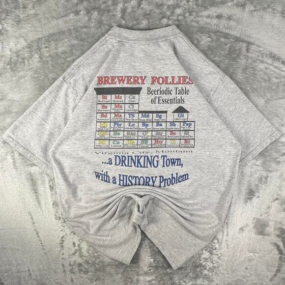 Vintage Beeriodic Table of Essentials Grey Graphic T-shirt Size Medium - Picture 2 of 7
